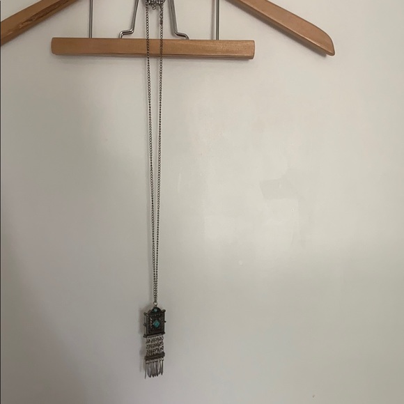 Silver and Blue Pendant Necklace - Picture 2 of 2